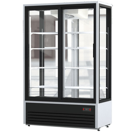 Холодильник Премьер PR, 1120 л, в аренду, обзорный, раздвижные двери купе