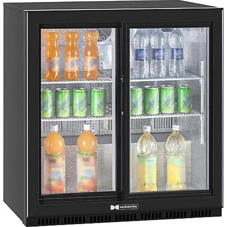 Барный холодильник Hurakan, купе 2 двери, с подсветкой, 185 л в аренду