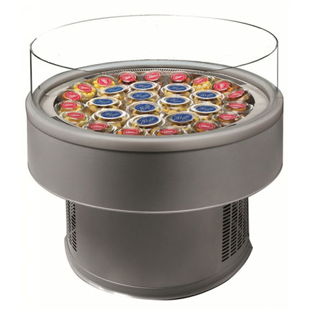 Холодильная витрина Arneg VIP круглая в аренду, открытая выкладка, рекламная