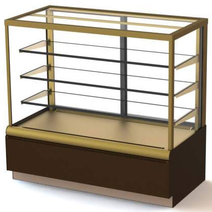 Витрина кондитерская кубическая Полюс 0.9 D Carboma Cube в аренду, ширина 920 мм, цвет золотистый
