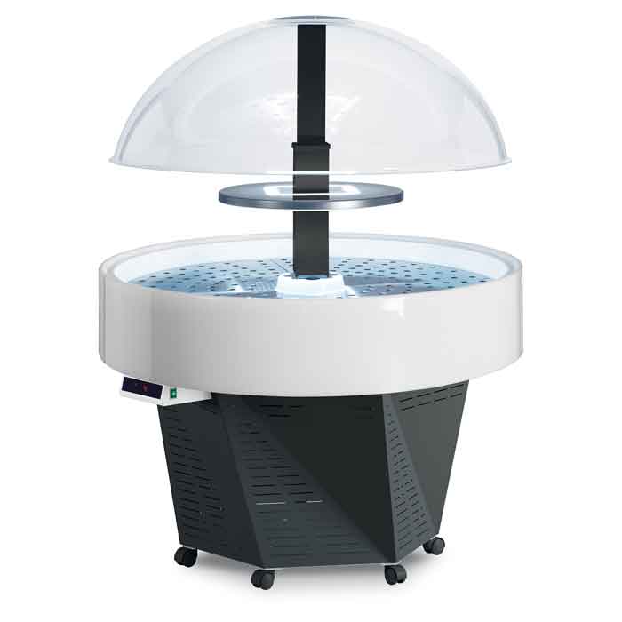 Холодильная витрина Scaiola Isola Evo Bianca New в аренду, купольная